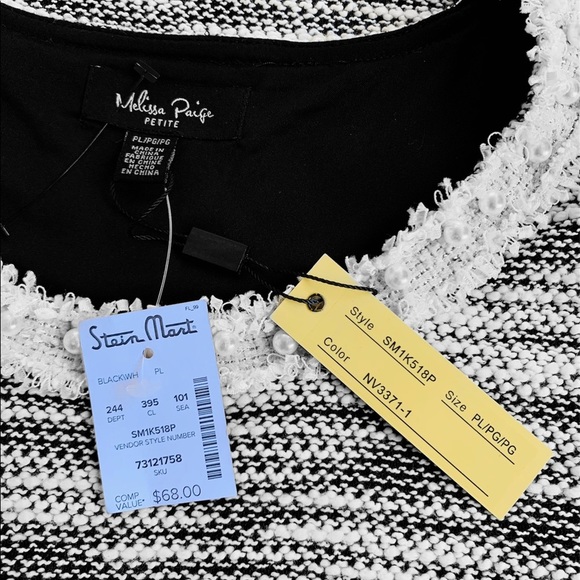 Melissa Paige Pearl Embellished Textured Dress - Picture 8 of 8